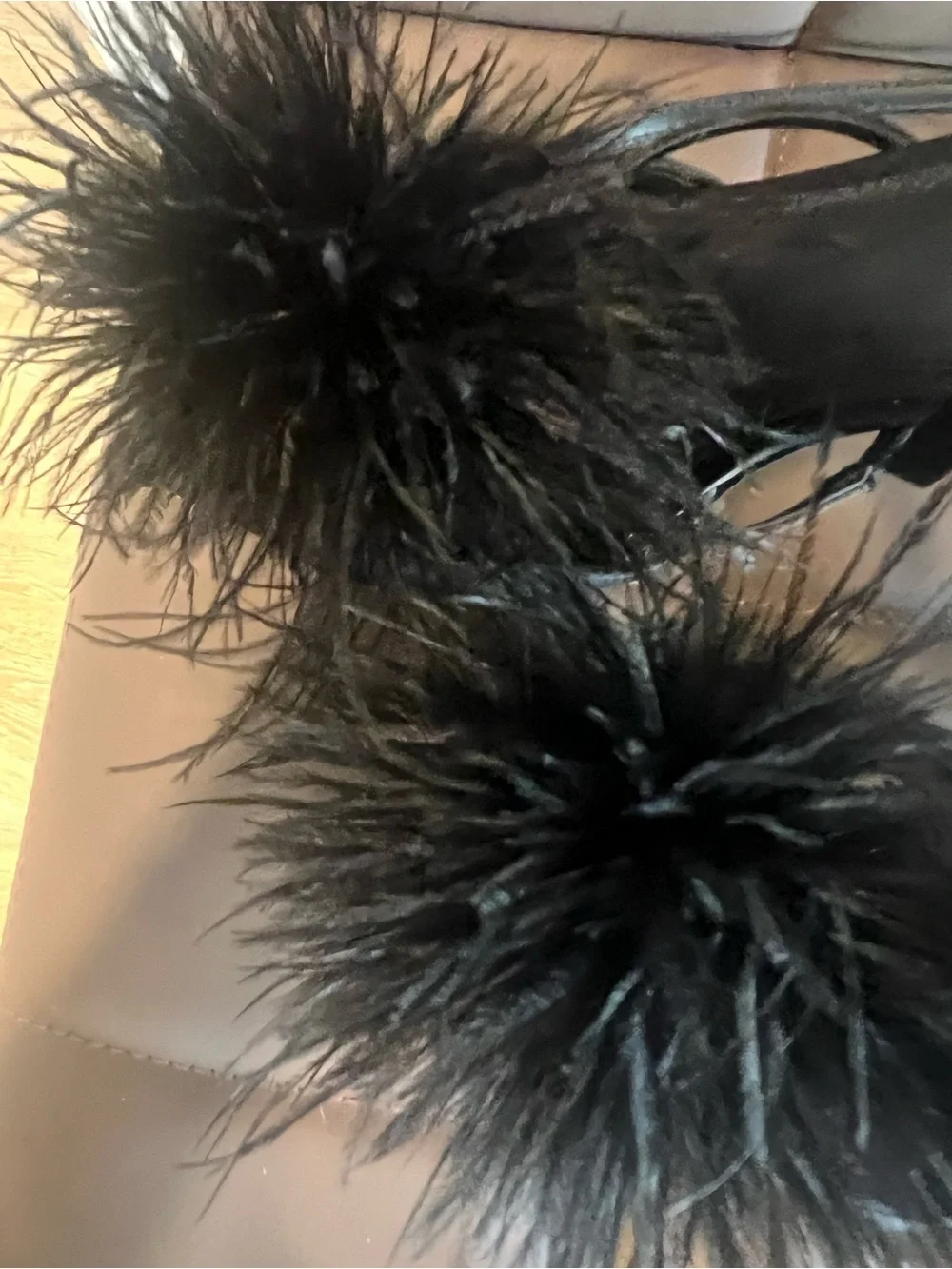 Sam Edelman Black Feather Pom-Pom Strappy Heels - Elegant Evening Sandals